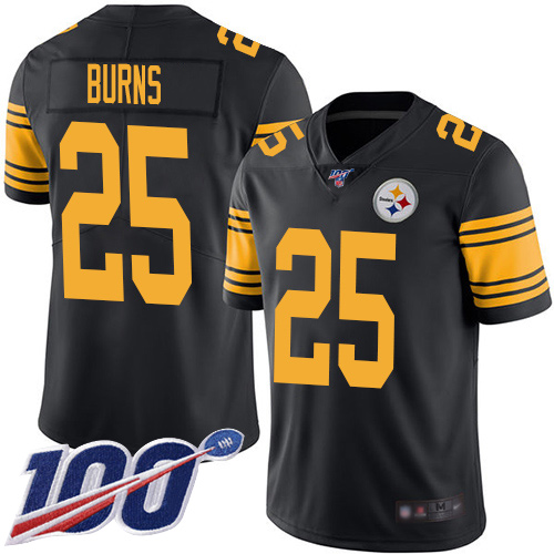Men Pittsburgh Steelers Football #25 Limited Black Artie Burns 100th Season Rush Vapor Untouchable Nike NFL Jersey->women nfl jersey->Women Jersey